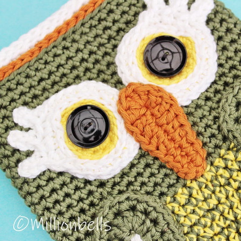 Owl Oven Mitt Pot Holder PDF CROCHET PATTERN Mittens Kitchen Decor image 3