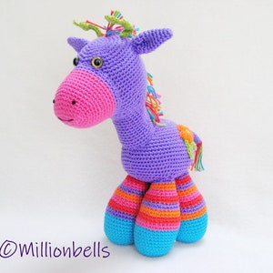 Amigurumi Giraffe PDF Crochet Pattern Toy Doll Safari Animal Plush Striped