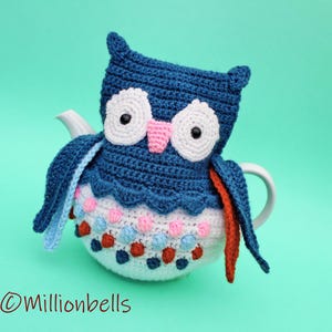 Tea Cosy Owl PDF CROCHET PATTERN Animal Teapot Cover Bird Home Decor