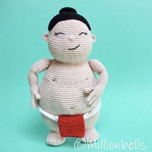 Amigurumi Sumo Wrestler Doll CROCHET PATTERN PDF Soft Toy Japanese Asian Kawaii Sports