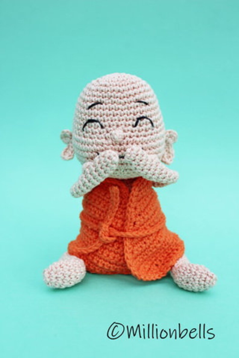 Buddha Mini Amigurumi Doll PDF Crochet Pattern Toy See Hear Speak No Evil Dolls image 6