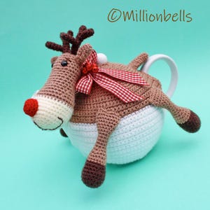 Reindeer Tea Cosy PDF CROCHET PATTERN Christmas Festive Animal Teapot Cover Xmas