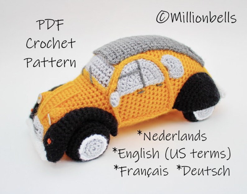 Amigurumi 2CV Inspired French Classic Car Crochet PATTERN PDF Dodoche image 2
