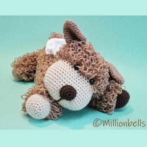 犬用ティッシュホルダー PDF かぎ針編みパターン ボックスカバー 動物のぬいぐるみ おもちゃ アミグルミ ホームデコレーション