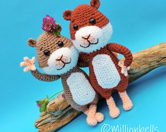Patrón de ganchillo en PDF para amigurumi de hámster, muñeco de peluche, roedor, animal