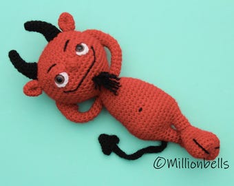 Cheeky Red Devil Amigurumi CROCHET PATTERN PDF Toy Doll Halloween
