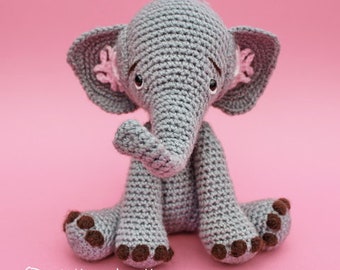 Baby Elephant PDF Crochet Pattern Amigurumi Toy Plushie Safari Animal DIY