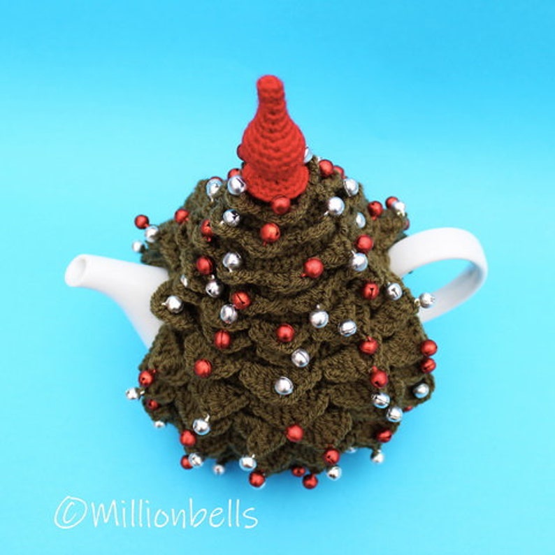 Tea Cosy Christmas Tree PDF CROCHET PATTERN Teacosy Xmas Kitchen Decoration image 8