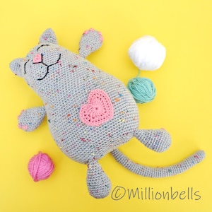 Amigurumi Lazy Kitten CROCHET PATTERN PDF Soft Toy Animal Playful Cat Plush