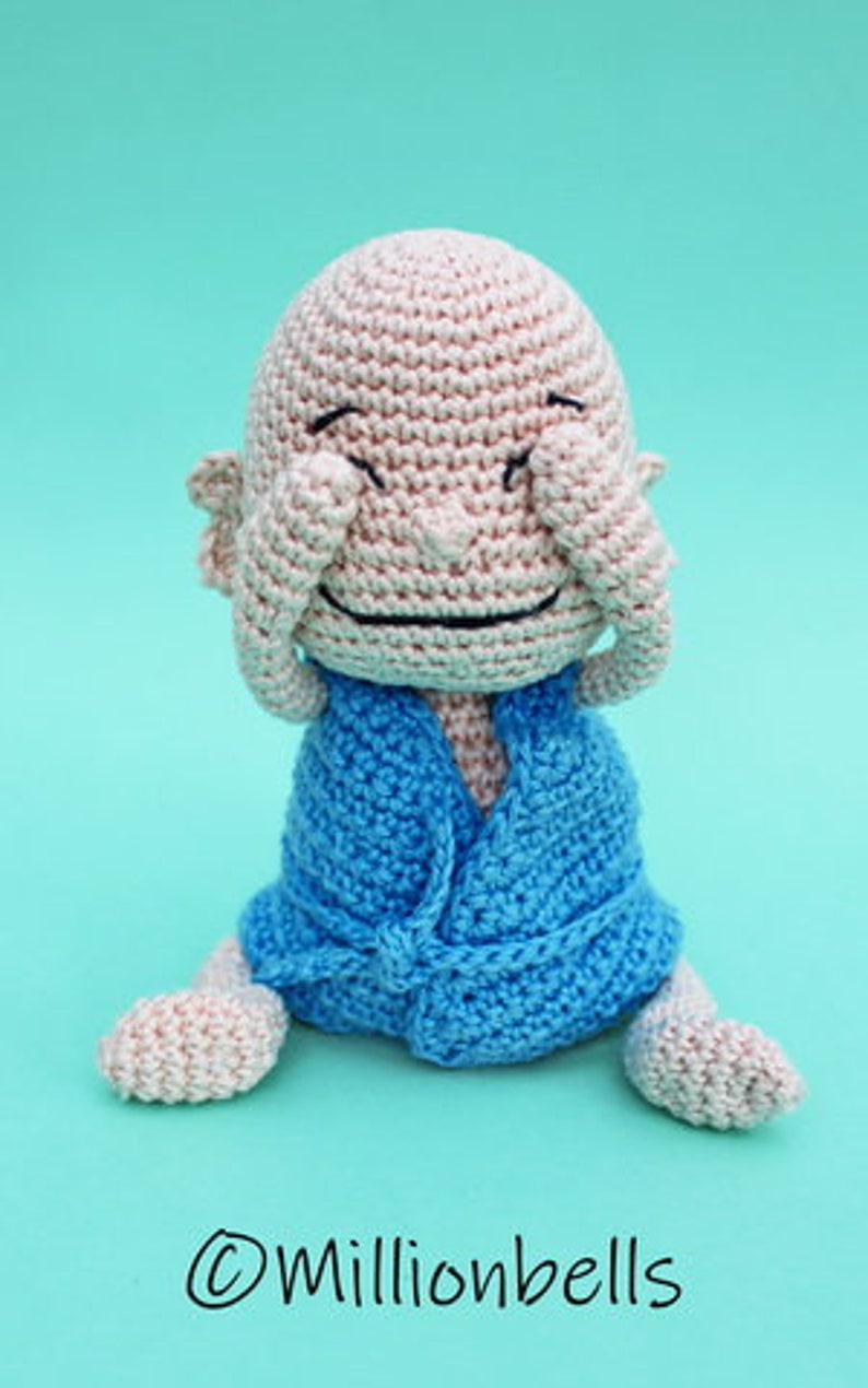 Buddha Mini Amigurumi Doll PDF Crochet Pattern Toy See Hear Speak No Evil Dolls image 9