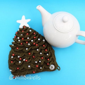 Tea Cosy Christmas Tree PDF CROCHET PATTERN Teacosy Xmas Kitchen Decoration image 10