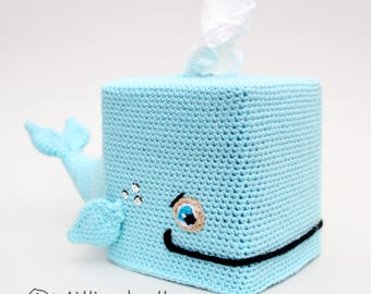 Whale Tissue Box Cover CROCHET PATTERN PDF Sea Animal Amigurumi Home Decor Topper