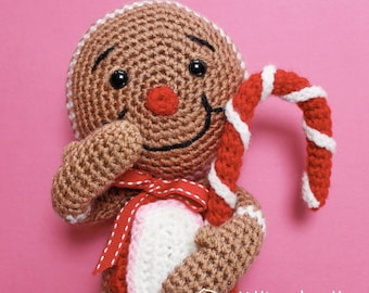 Amigurumi Gingerbread Man Christmas Festive Toy Doll PDF CROCHET PATTERN Xmas Decoration