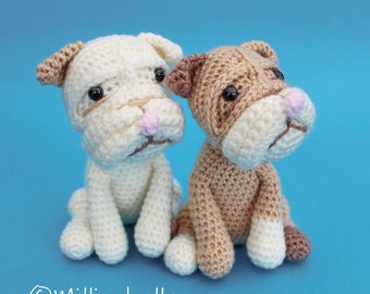 English Bulldog Puppy Amigurumi CROCHET PATTERN PDF Dog Bull Animal Toy Plush