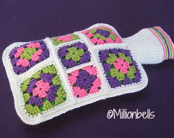 Granny Square Hot Water Bottle Cover Cosy Crochet PATTERN PDF Etsy UK