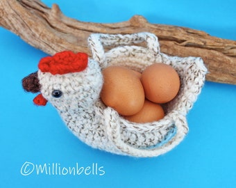 Chicken Egg Basket Bowl Easter Spring Amigurumi PDF Crochet Pattern