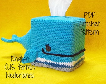 Whale Tissue Box Cover CROCHET PATTERN PDF Cozy Sea Animal Amigurumi Home Decor