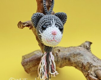 Kitty Cat Keychain PDF Crochet Pattern Amigurumi Animal Bag Purse Charm Ornament Christmas