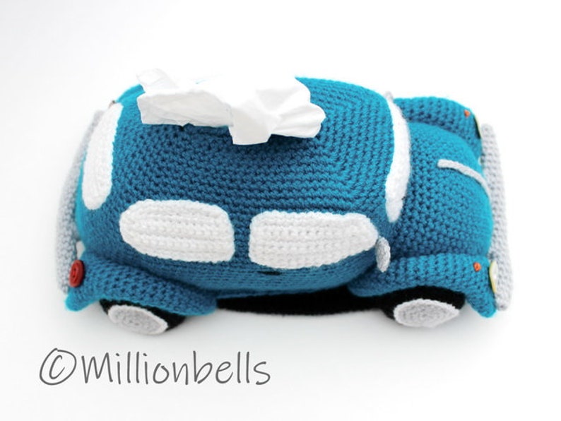 Tissue Holder Classic Beetle Crochet Pattern PDF Home Decor Vintage Retro Car image 7