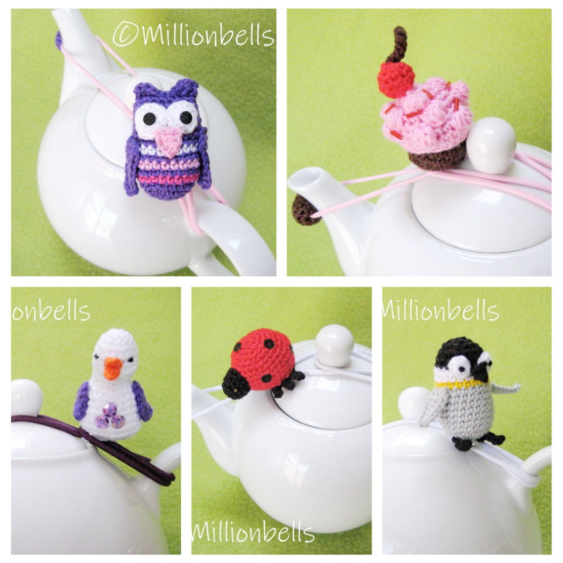 CROCHET PATTERN Tea Drip Catchers Coffee PDF Ladybug Owl Etsy Canada