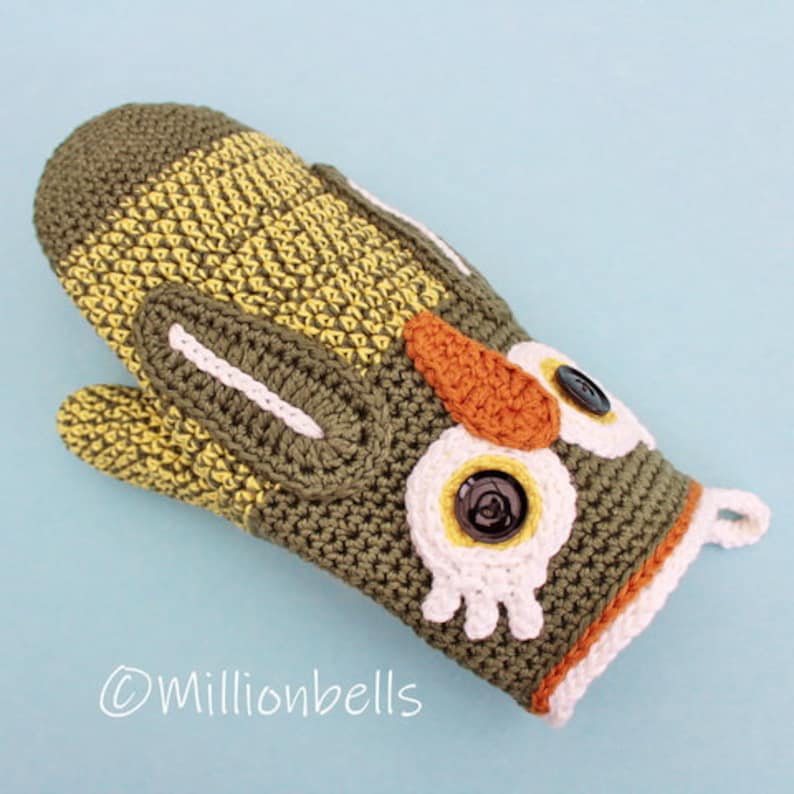 Owl Oven Mitt Pot Holder PDF CROCHET PATTERN Mittens Kitchen Decor image 4