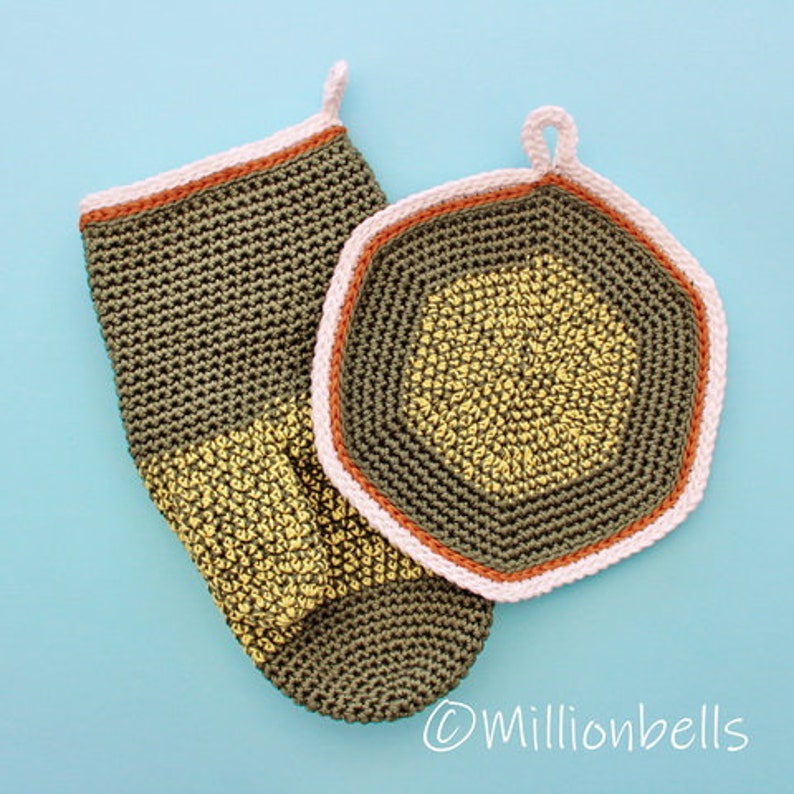 Owl Oven Mitt Pot Holder PDF CROCHET PATTERN Mittens Kitchen Decor image 8