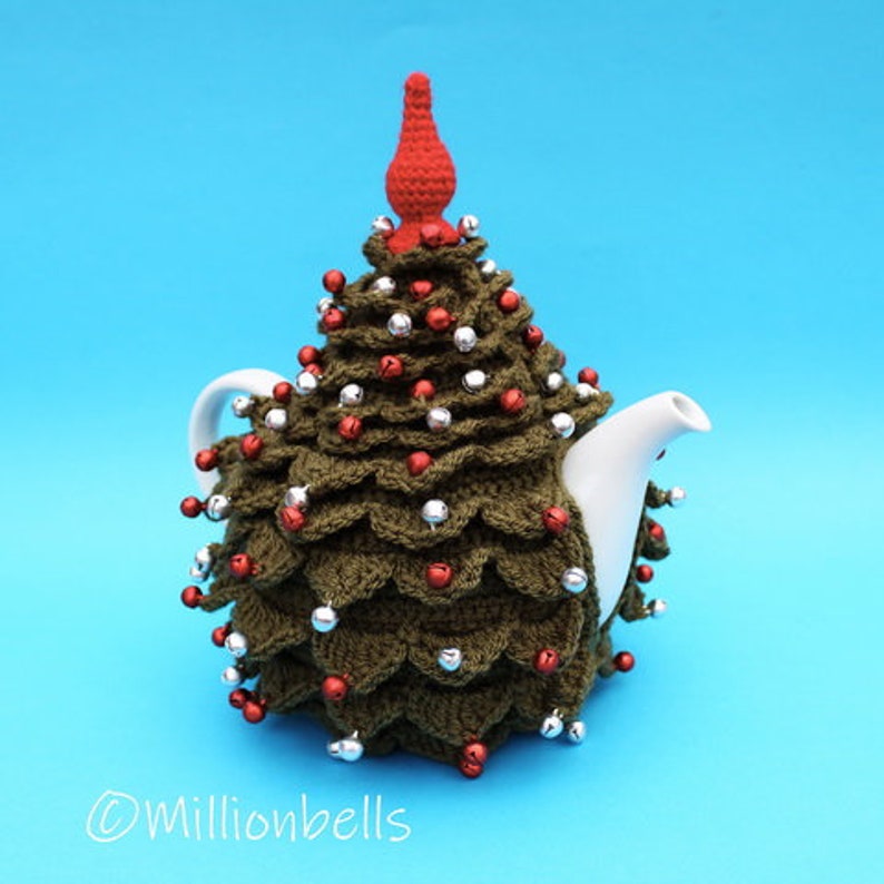 Tea Cosy Christmas Tree PDF CROCHET PATTERN Teacosy Xmas Kitchen Decoration image 4