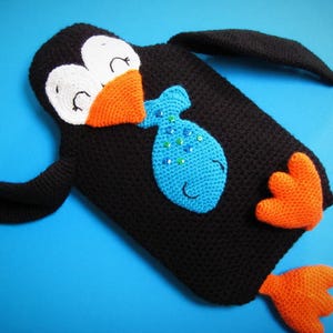 Penguin Hot Water Bottle Cover Cozy PDF CROCHET PATTERN Animal Pyjama Case Pillow