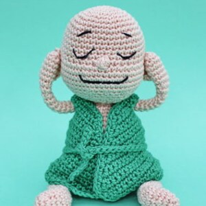 Buddha Mini Amigurumi Doll PDF Crochet Pattern Toy See Hear Speak No Evil Dolls image 4