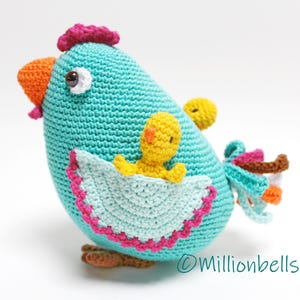 Amigurumi Mommy Chicken And Chicklets PDF CROCHET PATTERN Easter Hen Toy Animal Softie Spring Decor