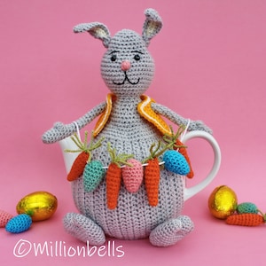 Teewärmer Osterhase PDF Häkelanleitung Home Decor Küche Teekanne Bezug Tier