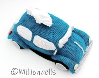 Tissue Holder Classic Beetle Crochet Pattern PDF Home Decor Vintage Retro Car