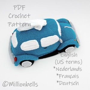 Tissue Holder Classic Beetle Crochet Pattern PDF Home Decor Vintage Retro Car image 2