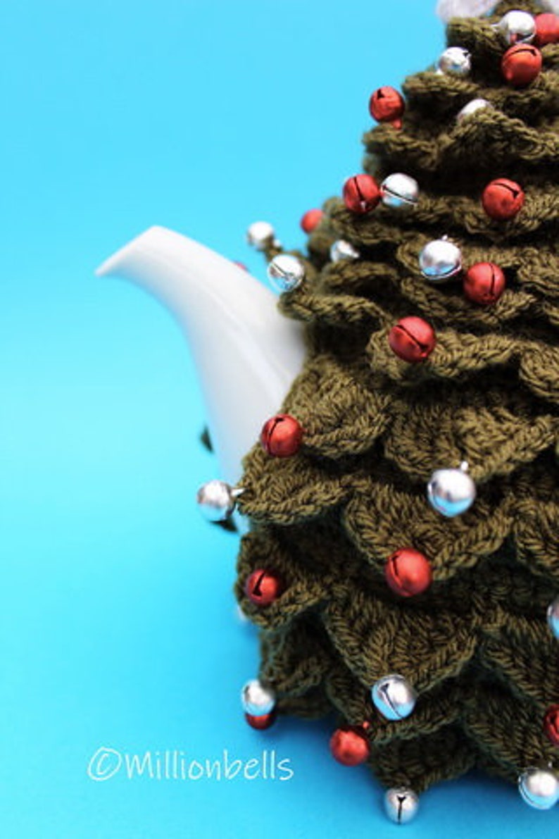 Tea Cosy Christmas Tree PDF CROCHET PATTERN Teacosy Xmas Kitchen Decoration image 3