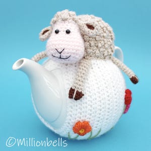 Copriteiera a forma di pecora in formato PDF con schema all'uncinetto, copriteiera a forma di animale pasquale primaverile
