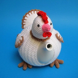Chicken Tea Cosy PDF Crochet Pattern Easter Decor Spring Teapot Cover Animal Bird image 7