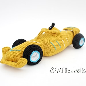 Formula 1 Race Car Amigurumi PDF CROCHET PATTERN F1 Racing Vehicle Toy Decoration
