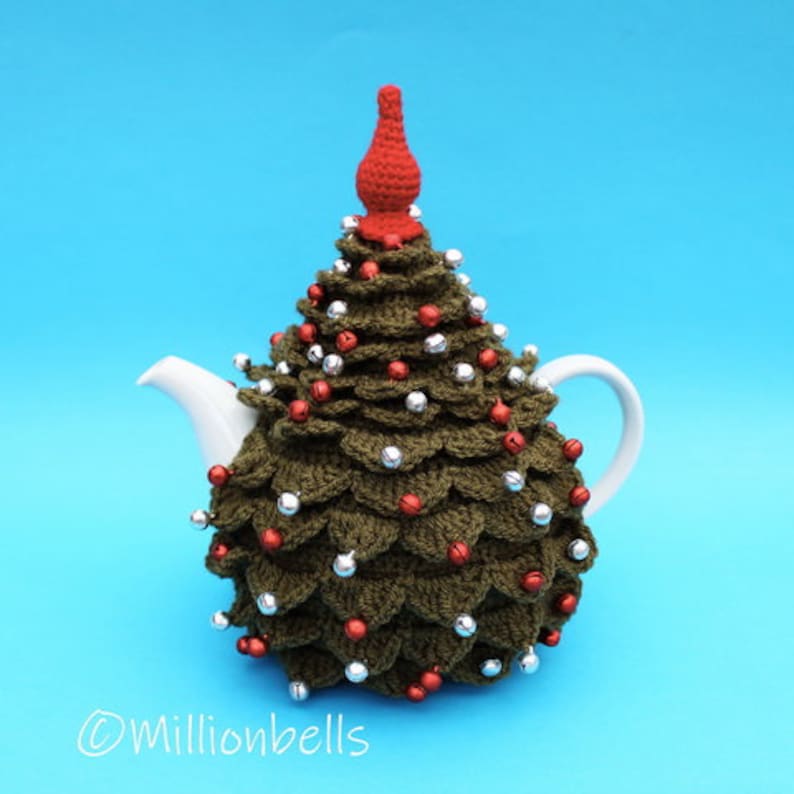 Tea Cosy Christmas Tree PDF CROCHET PATTERN Teacosy Xmas Kitchen Decoration image 7