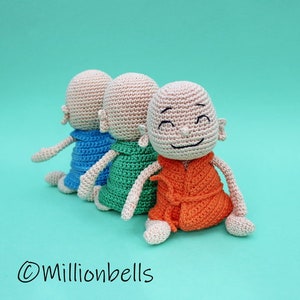 Buddha Mini Amigurumi Doll PDF Crochet Pattern Toy See Hear Speak No Evil Dolls image 10