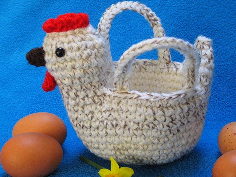 Chicken Egg Basket Bowl Easter Spring Amigurumi PDF Crochet Etsy