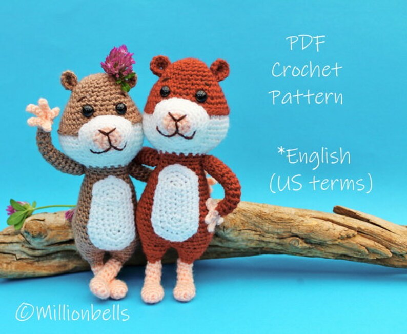Haakpatroon Hamster Knuffel Dieren Haken Patroon PDF Knaagdier Etsy