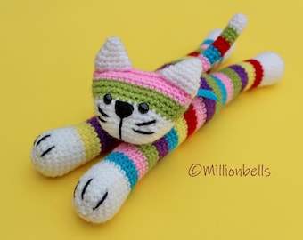 Cat Amigurumi CROCHET PATTERN PDF Striped Kitty Sock Cat Toy Animal