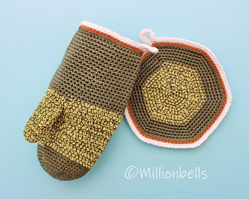 Owl Oven Mitt Pot Holder PDF CROCHET PATTERN Mittens Kitchen Decor image 10