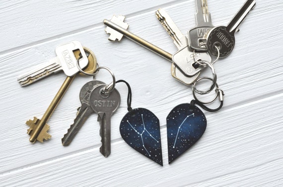 Set of Keychains Half Heart Keychain Boyfriend Gift Couples Set