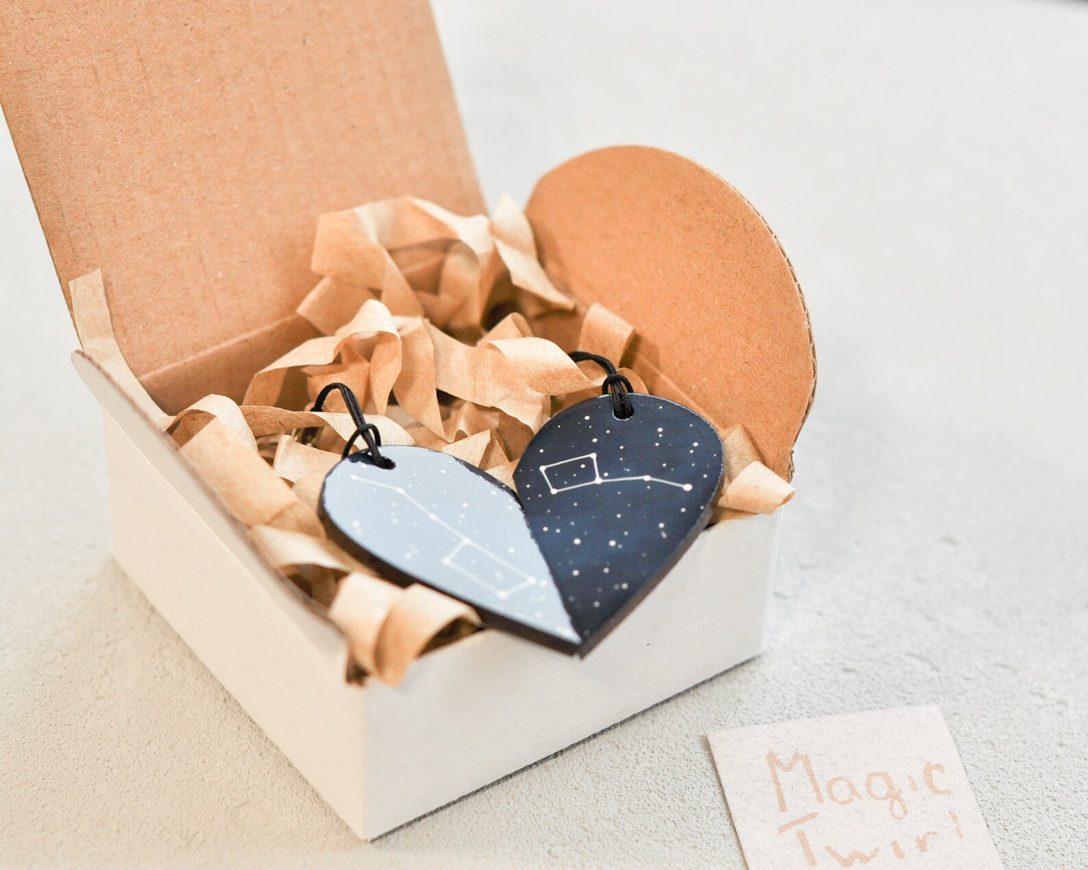 Set of Keychains Big Dipper Little Diper Half Heart Keychain Etsy