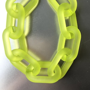 20pcs Big Matte Neon Green Oval Acrylic Chunky Chain Links,Translucent Plastic Chain Links, Open Link ,Size 40mmx25mm, SV024