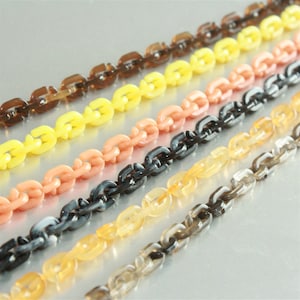 Tiny Acrylic Oval Chain Links,190pcs Quality Plastic Chain Links, Necklace Bracelet Glasses Chain Links, Open Link, Size 9mmx6mm