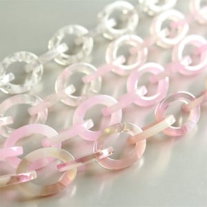 3feet Pink White Acetate Acrylic Oval Necklace Chain,Plastic Jewelry Chain, Top Quality Eyegalss Chain,Size 19mmx15mm