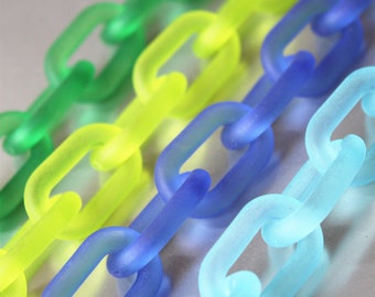 3ft Matte Acrylic Oval Chain: Translucent Plastic Necklace Chain (28mmx17mm)