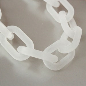 20pcs Matte Clear White Oval Acrylic Chunky Chain Links, Transparent Plastic Chain Links,Necklace Chain Link,Open Link ,Size 40mmx25mm,SV026